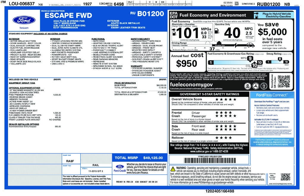 2024 Ford Escape Plug-In Hybrid Base