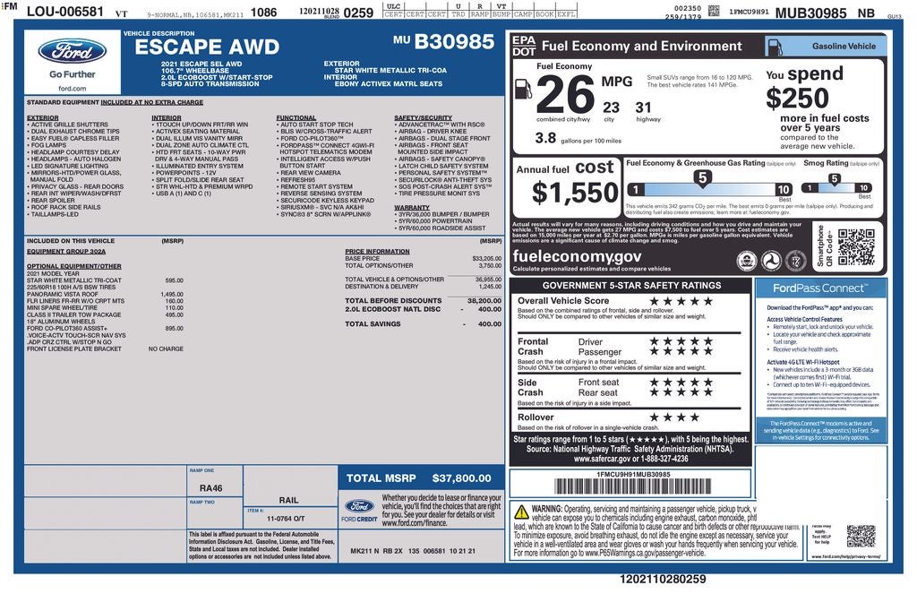 2021 Ford Escape SEL