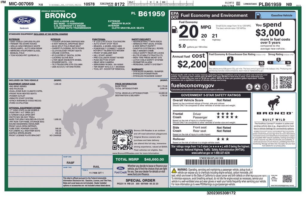 2023 Ford Bronco Big Bend