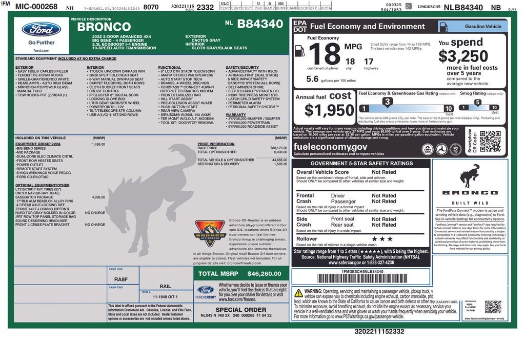 2022 Ford Bronco Big Bend