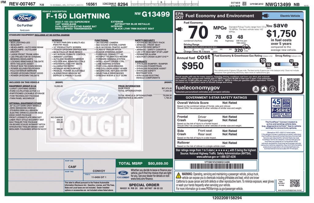 2022 Ford F-150 Lightning Lariat