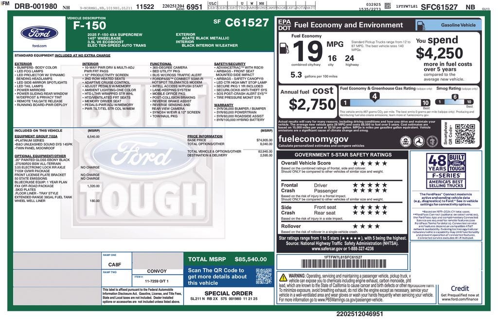 2025 Ford F-150 Platinum