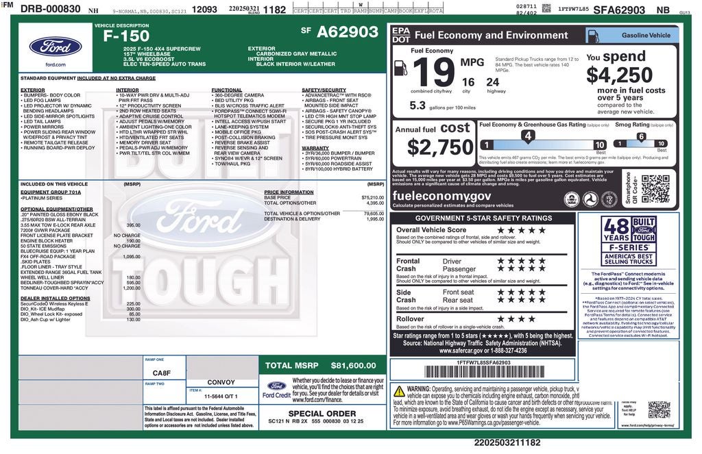 2025 Ford F-150 Platinum