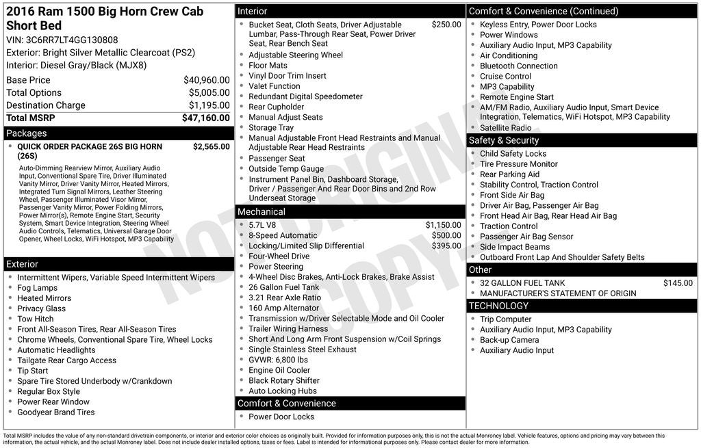 2016 RAM 1500 Big Horn