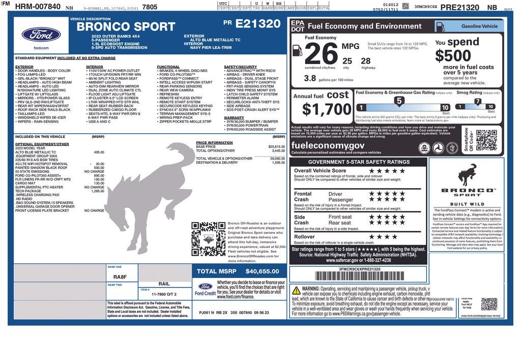 2023 Ford Bronco Sport Outer Banks