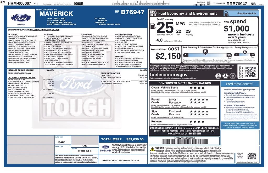 2024 Ford Maverick Lariat