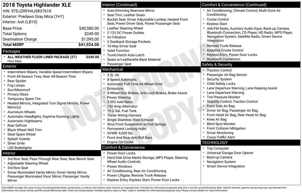 2018 Toyota Highlander XLE