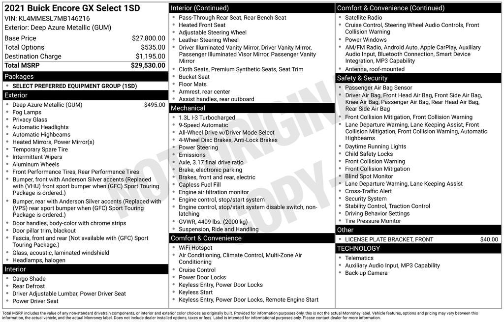 2021 Buick Encore GX Select