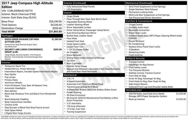 2017 Jeep Compass High Altitude