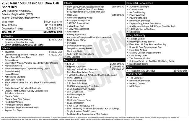 2023 RAM 1500 Classic SLT Crew Cab