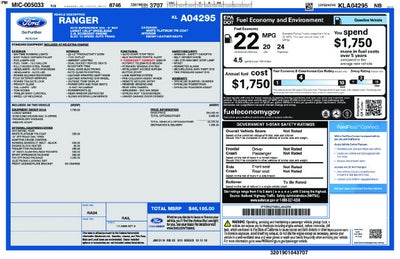 2019 Ford Ranger Lariat Crew Cab