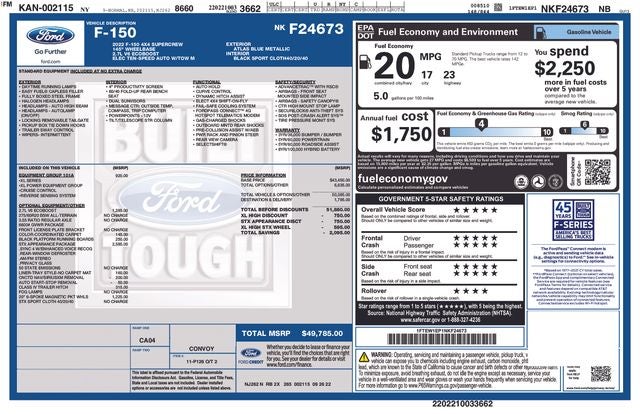 2022 Ford F-150 XL STX Crew Cab