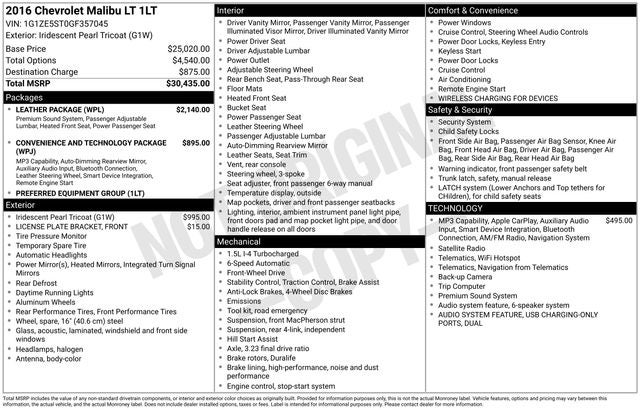 2016 Chevrolet Malibu LT 1LT