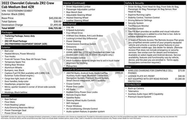 2022 Chevrolet Colorado ZR2 Crew Cab