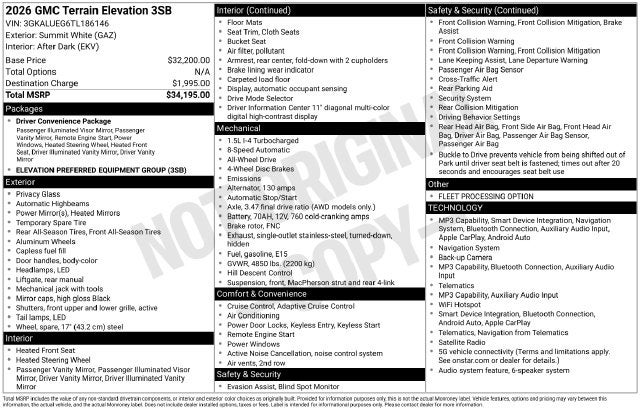 2026 GMC Terrain Elevation