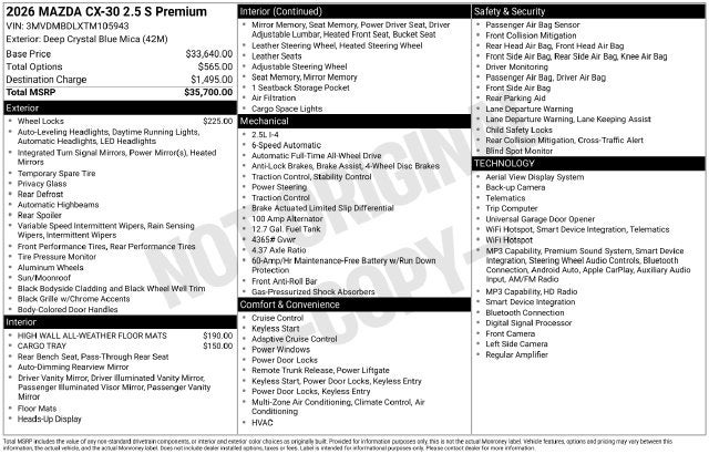 2026 Mazda Mazda CX-30 2.5 S Premium