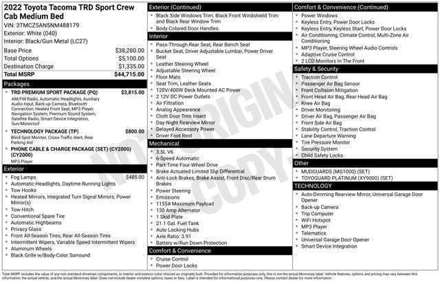 2022 Toyota Tacoma V6