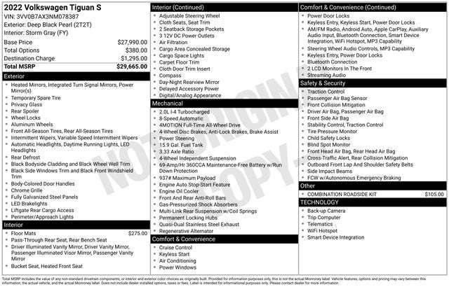 2022 Volkswagen Tiguan 2.0T S
