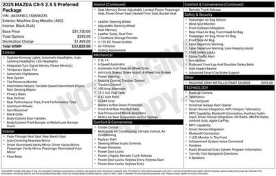 2025 Mazda Mazda CX-5 2.5 S Preferred Package