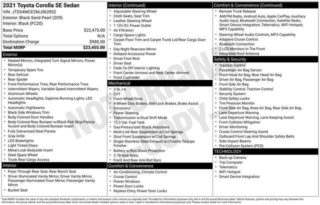 2021 Toyota Corolla SE