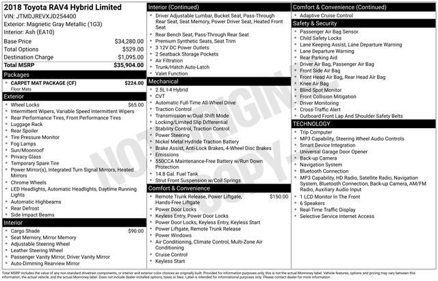2018 Toyota RAV4 Hybrid Limited