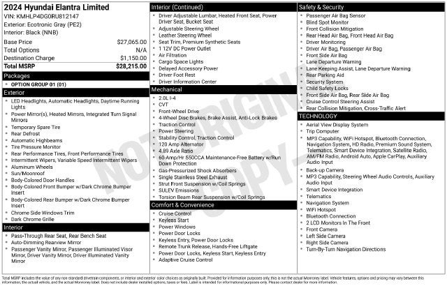 2024 Hyundai Elantra Limited