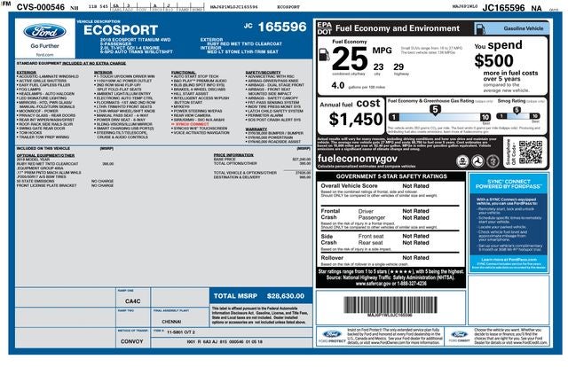 2018 Ford EcoSport Titanium 4WD